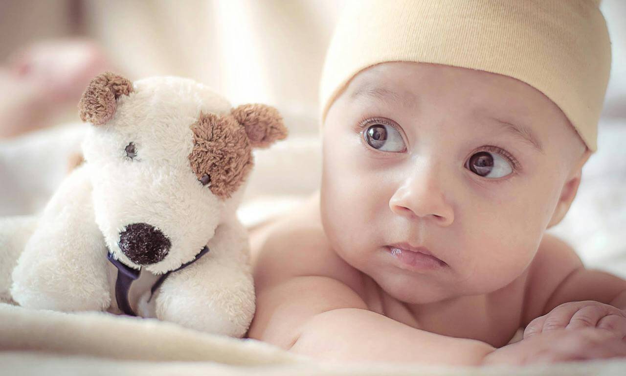 newborn staring into space